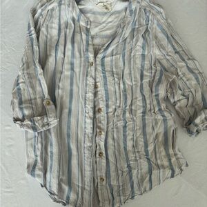 Striped Button-Up Blouse